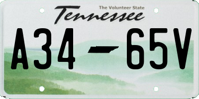 TN license plate A3465V