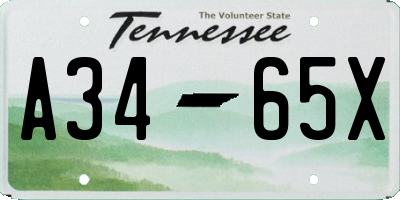 TN license plate A3465X