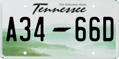 TN license plate A3466D