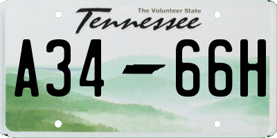 TN license plate A3466H