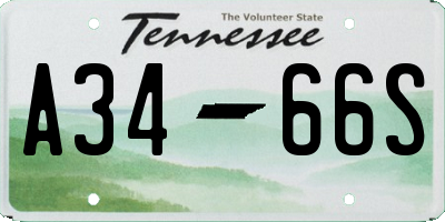TN license plate A3466S