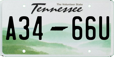 TN license plate A3466U