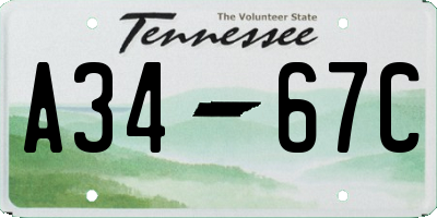 TN license plate A3467C