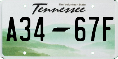 TN license plate A3467F
