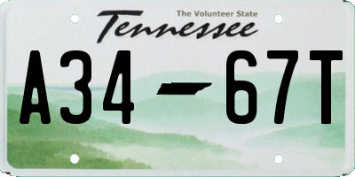 TN license plate A3467T