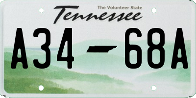 TN license plate A3468A
