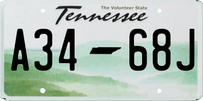 TN license plate A3468J