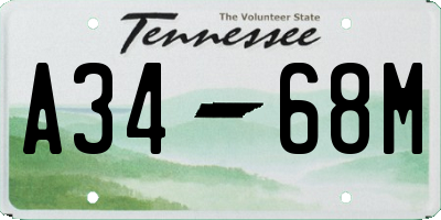 TN license plate A3468M
