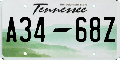 TN license plate A3468Z