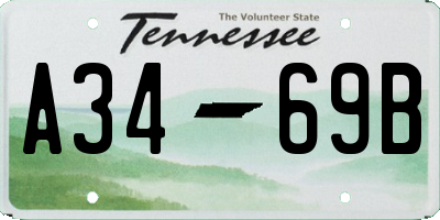 TN license plate A3469B