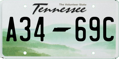 TN license plate A3469C