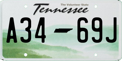 TN license plate A3469J