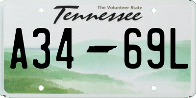 TN license plate A3469L