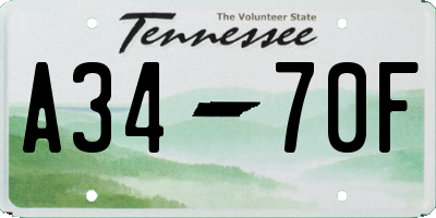 TN license plate A3470F