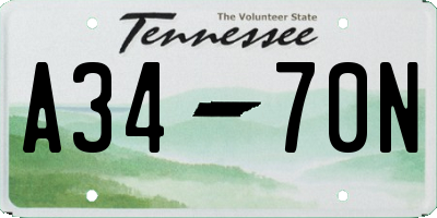 TN license plate A3470N