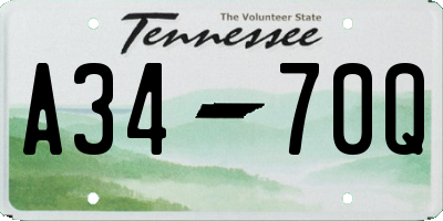 TN license plate A3470Q