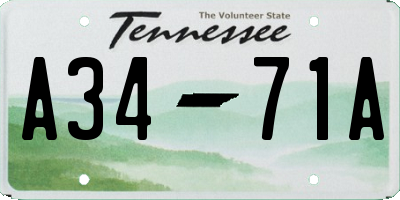 TN license plate A3471A