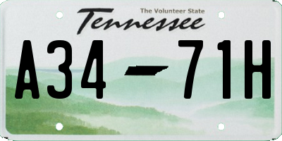 TN license plate A3471H