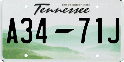TN license plate A3471J
