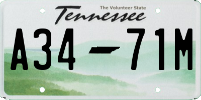 TN license plate A3471M