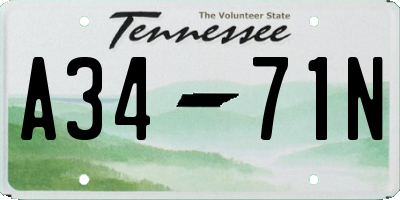 TN license plate A3471N