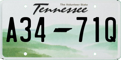 TN license plate A3471Q