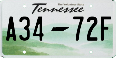 TN license plate A3472F