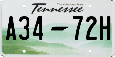 TN license plate A3472H