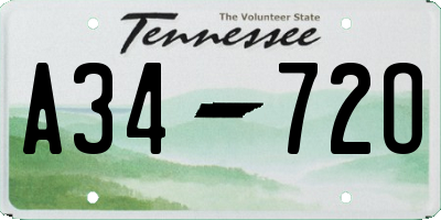 TN license plate A3472O