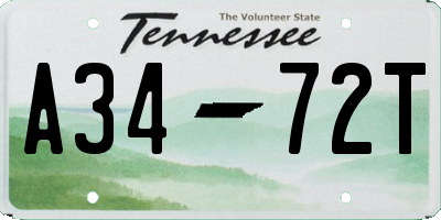 TN license plate A3472T