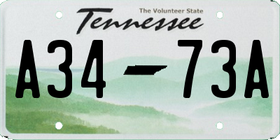 TN license plate A3473A