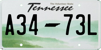 TN license plate A3473L
