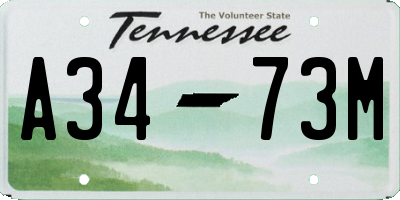 TN license plate A3473M