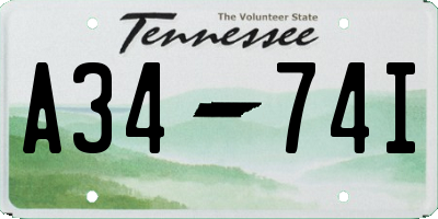 TN license plate A3474I