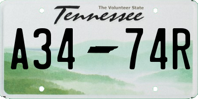 TN license plate A3474R