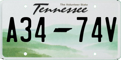 TN license plate A3474V