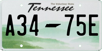 TN license plate A3475E