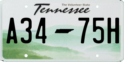 TN license plate A3475H