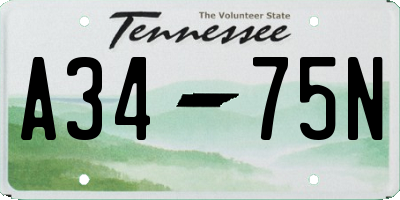 TN license plate A3475N