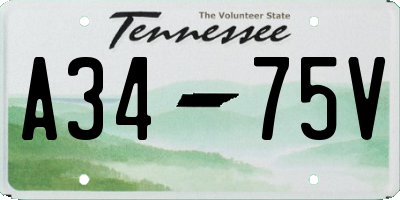 TN license plate A3475V
