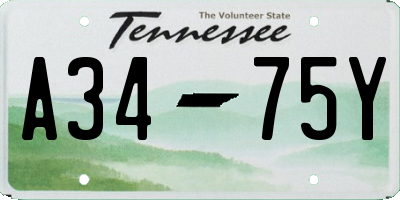 TN license plate A3475Y
