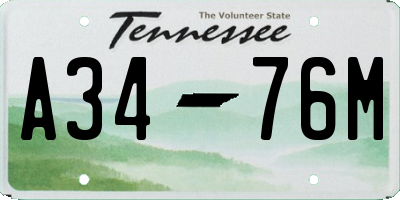 TN license plate A3476M