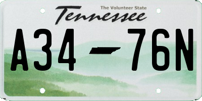 TN license plate A3476N