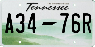 TN license plate A3476R