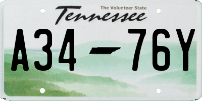 TN license plate A3476Y
