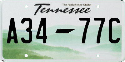 TN license plate A3477C