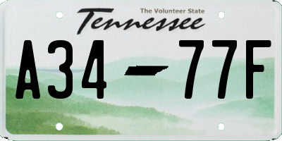 TN license plate A3477F