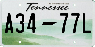 TN license plate A3477L