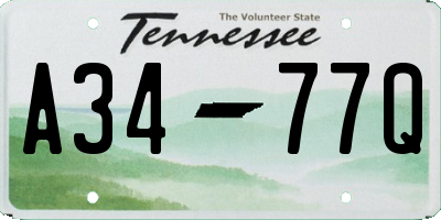 TN license plate A3477Q