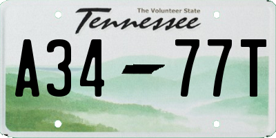 TN license plate A3477T